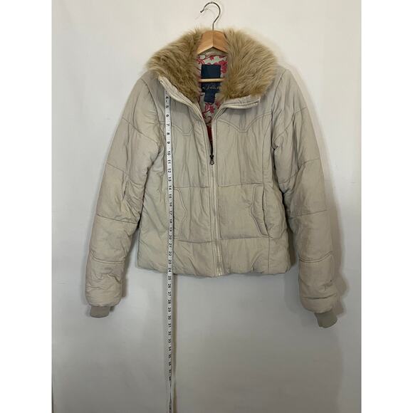 BB Dakota Women's Corduroy Bomber Jacket Style with Faux Fur High Collar Size L - Picture 5 of 13